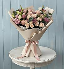 Букет цветов из:  Розы и Лизиантусы #REPLACE_PRED# Поселок дачного хозяйства Архангельское