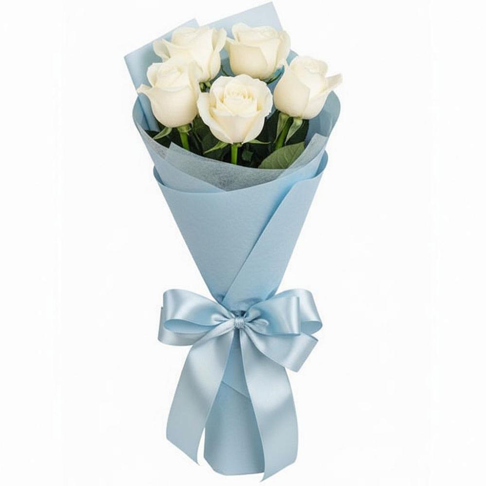 Букет 5 Белых роз Проуд в Поселок дачного хозяйства Архангельское