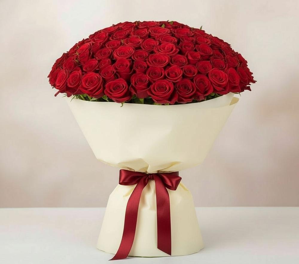 Букет 101 Красная роза Милано в Поселок дачного хозяйства Архангельское
