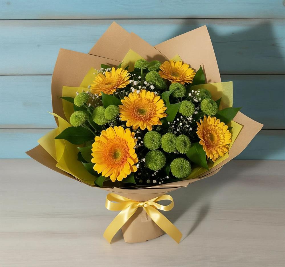 Букет цветов из: Герберы и Хризантемы в Поселок дачного хозяйства Архангельское