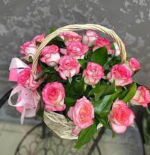 Цветочная композиция из Розы в корзине #REPLACE_PRED# Поселок дачного хозяйства Архангельское