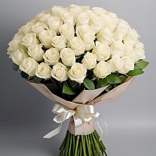 Букет 101 беля роза Белоснежка в Поселок дачного хозяйства Архангельское