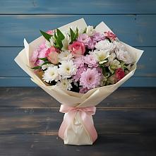 Букет цветов из:  Хризантемы, Альстромерии и Розы #REPLACE_PRED# Поселок дачного хозяйства Архангельское