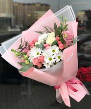 Букет цветов из:  Розы, Лизиантусы и Хризантемы #REPLACE_PRED# Поселок дачного хозяйства Архангельское