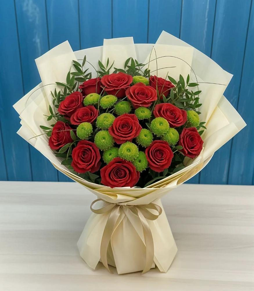 Букет цветов из: Розы и Хризантемы в Поселок дачного хозяйства Архангельское